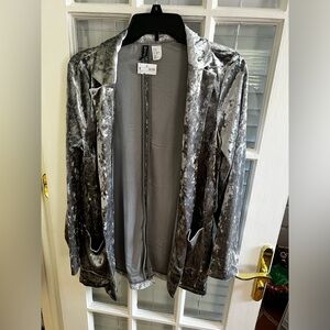 H&M NWT gray crushed velvet blazer